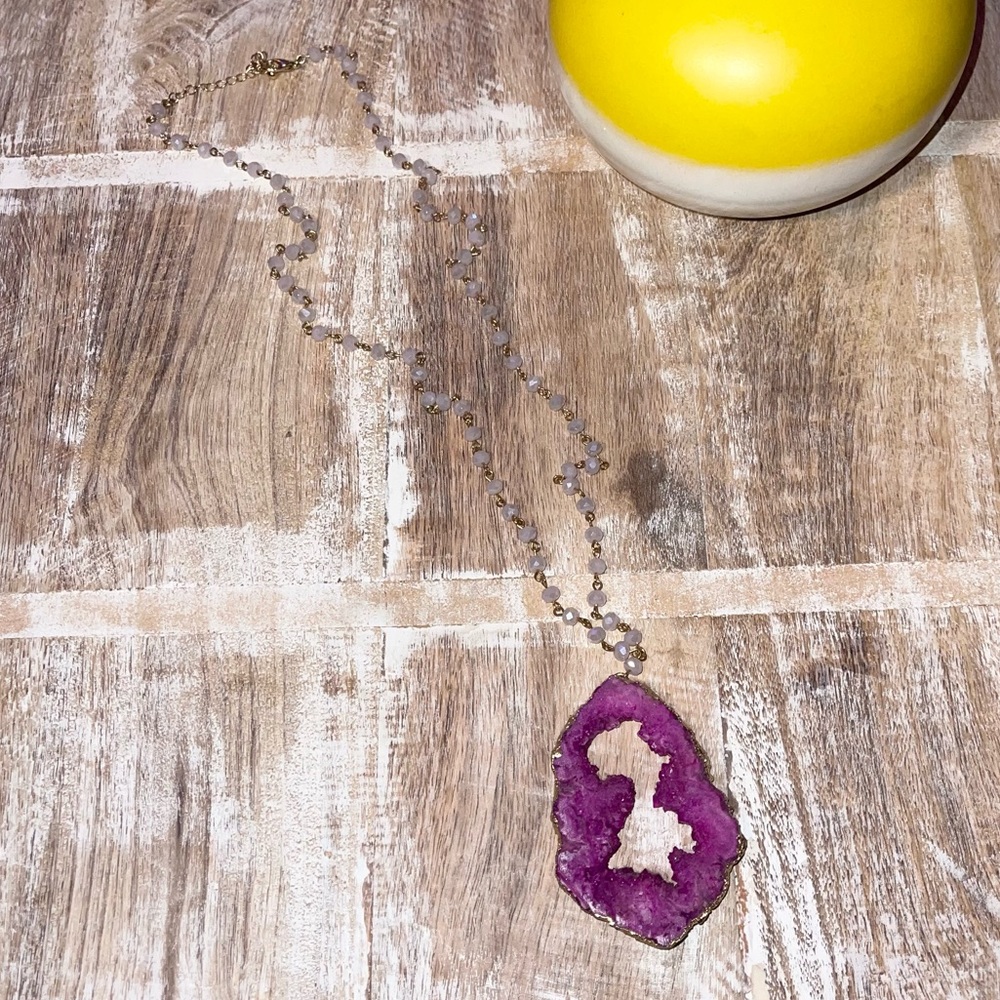 Druzy Stone Beaded Necklace